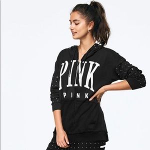 Vs pink rhinestone bling full zip